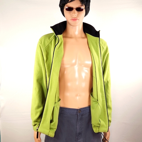 Izod Perform X Fleece Jacket Size L Lime Green - Picture 13 of 16